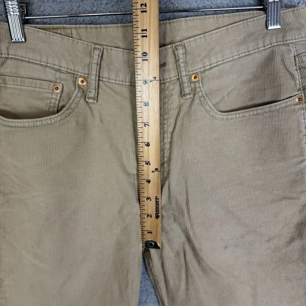 Levis‎ 514 Pants Men’s 32x33 Corduroy Beige Slim Straight Fit Casual
